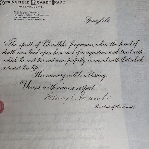 1901 Springfield MA Cooley’s Hotel Owner President McKinley Assassination Letter - Picture 3 of 4